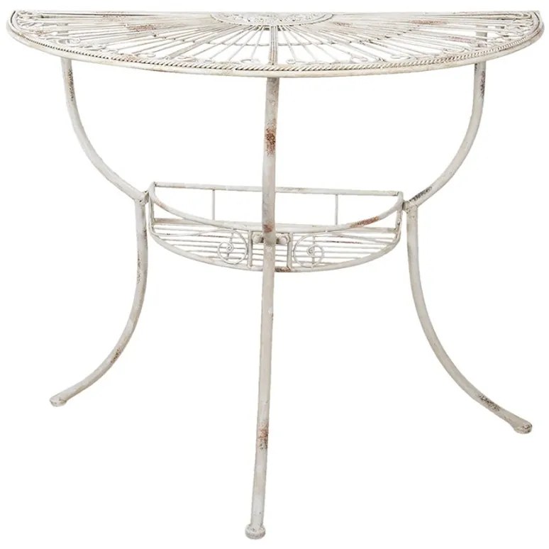 Consola alba, din metal, aspect vintage, Virelle