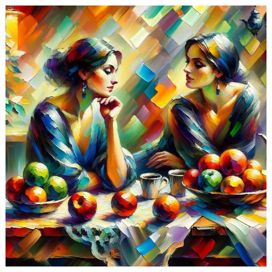 Tablou reflexie în oglindă cu fructe