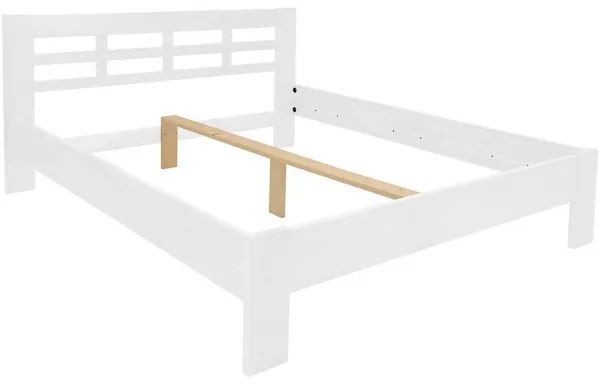 Pat dublu din lemn masiv ANGELA 180x200 cm alb