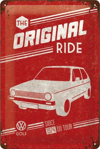 Placă metalică - VW The Original Ride (roșu)