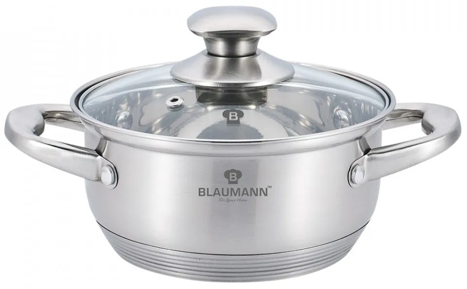 Oala cu capac otel inoxidabil 24 cm Satin Gourmet Line Blaumann BL 3310