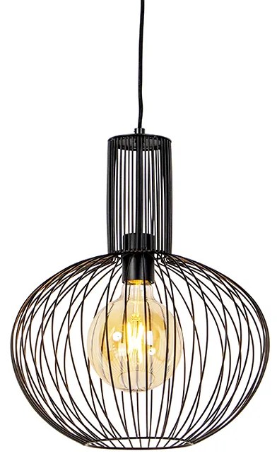 Lampă pendantă de design neagră - Wire Bake