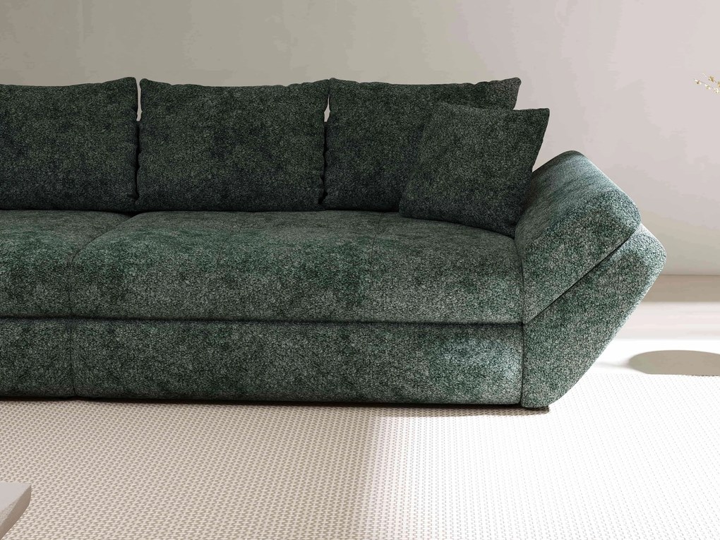 Canapea extensibilă dumonde cu ladă de depozitare si sezut confortabil din spuma high-density, Loana Euphoria Verde 300x100 cm