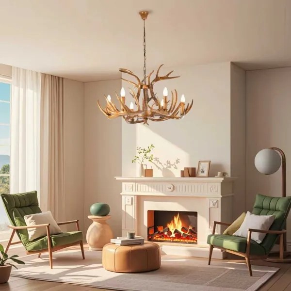 Brilagi - Candelabru pe lanț DEER 6xE14/10W/230V Ø 80 cm