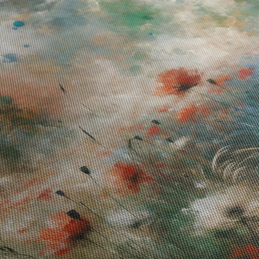 Tablou – Abstracție de câmp cu maci (90x60 cm)