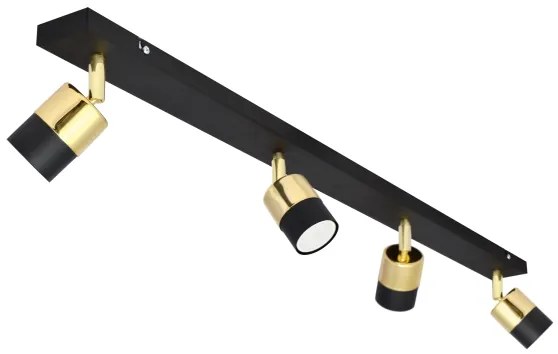 Spot LED TUBSSON 4xGU10/4,8W/230V negru/auriu