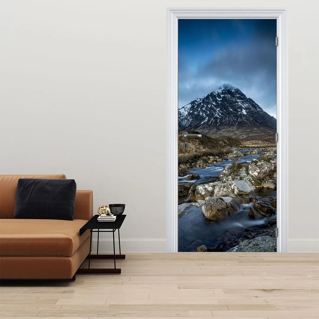 Fototapet pentru ușă - Munții și râu (95x205cm)