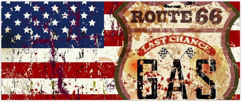 Tablou - Vintage steag (120x50 cm)