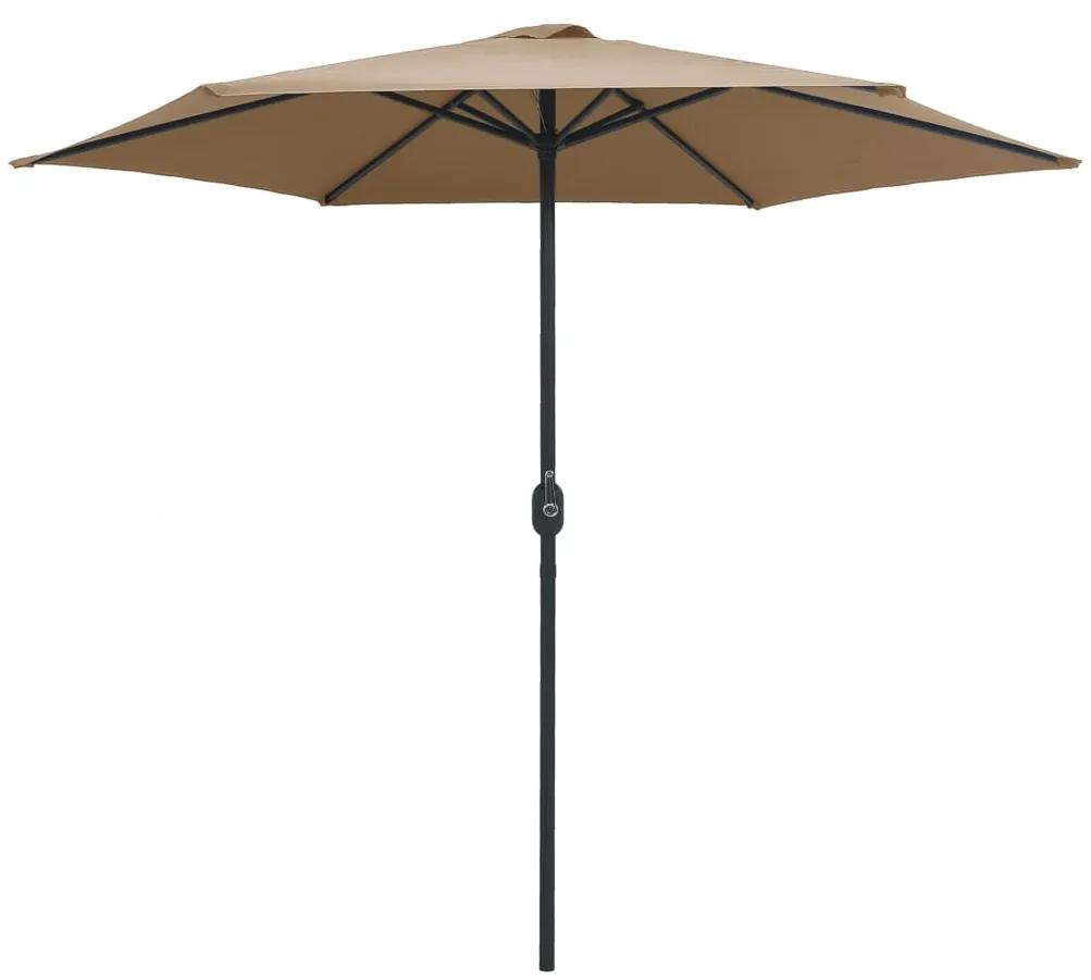 Umbrela de soare cu stalp aluminiu, gri taupe, 270 x 246 cm Gri taupe