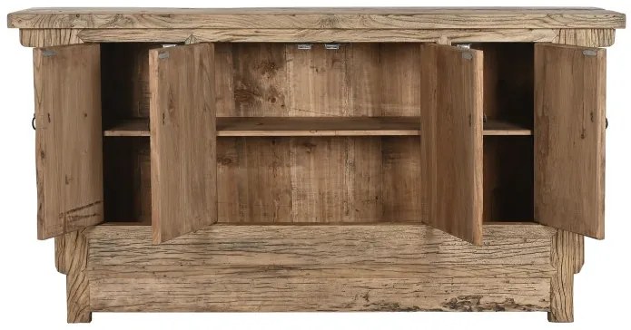 Bufet din lemn masiv reciclat sculptat manual, „Étable”