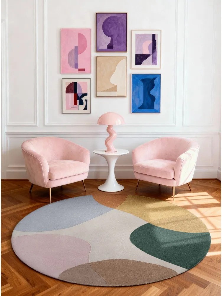 Covor țesut manual rotund din lână ø 160 cm Hackney Clarissa – Ted Baker