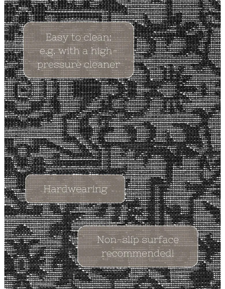 Covor pentru exterior și interior alb-negru 120x170 cm Duet Kona – NORTHRUGS