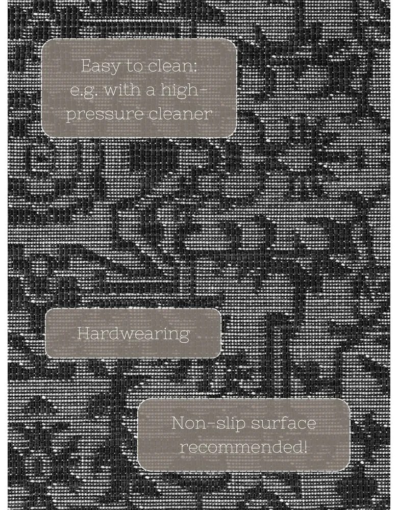 Covor pentru exterior și interior alb-negru 200x290 cm Duet Kona – NORTHRUGS
