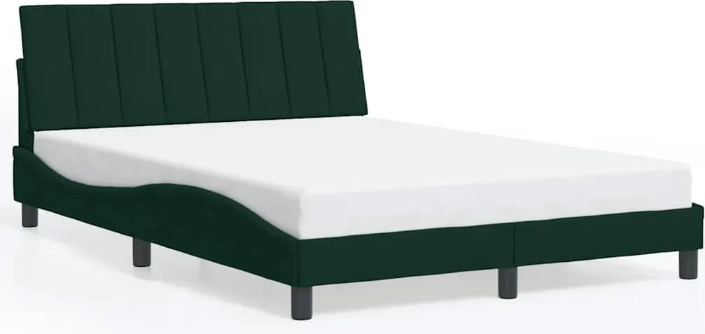 vidaXL Cadru de pat fără saltea, Hanko, verde închis, 140x200 cm, catifea