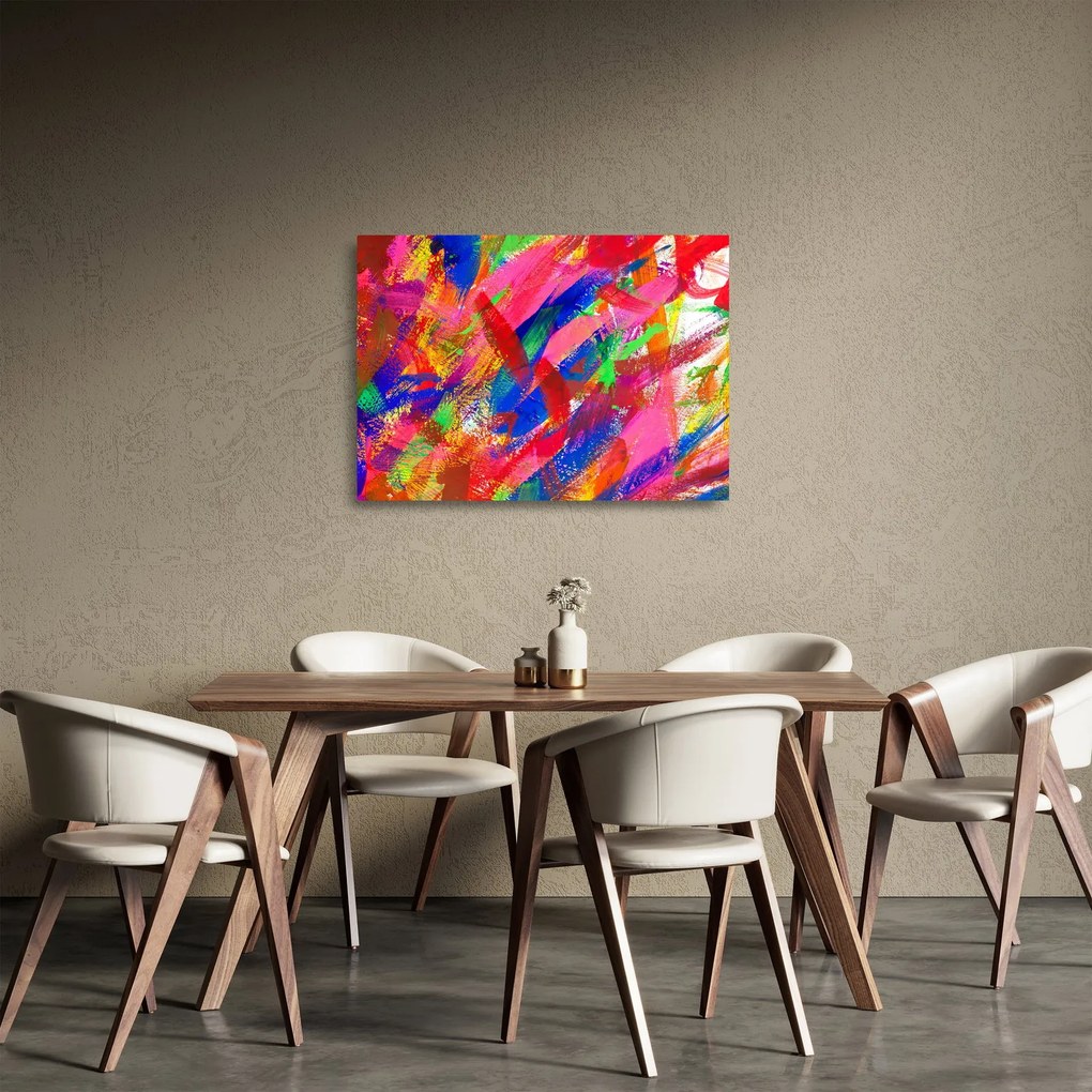 Tablou pe sticlă - Abstract colorat (70x50 cm)