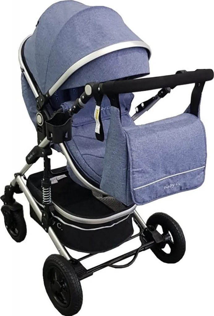 Carucior nou nascuti 3 in 1 Baby Care™ PRO 531, Cu geanta bebe, Cadru Aluminiu , Amortizoare, Roti din cauciuc plin AVE, Landou, Scoica auto, Spatar