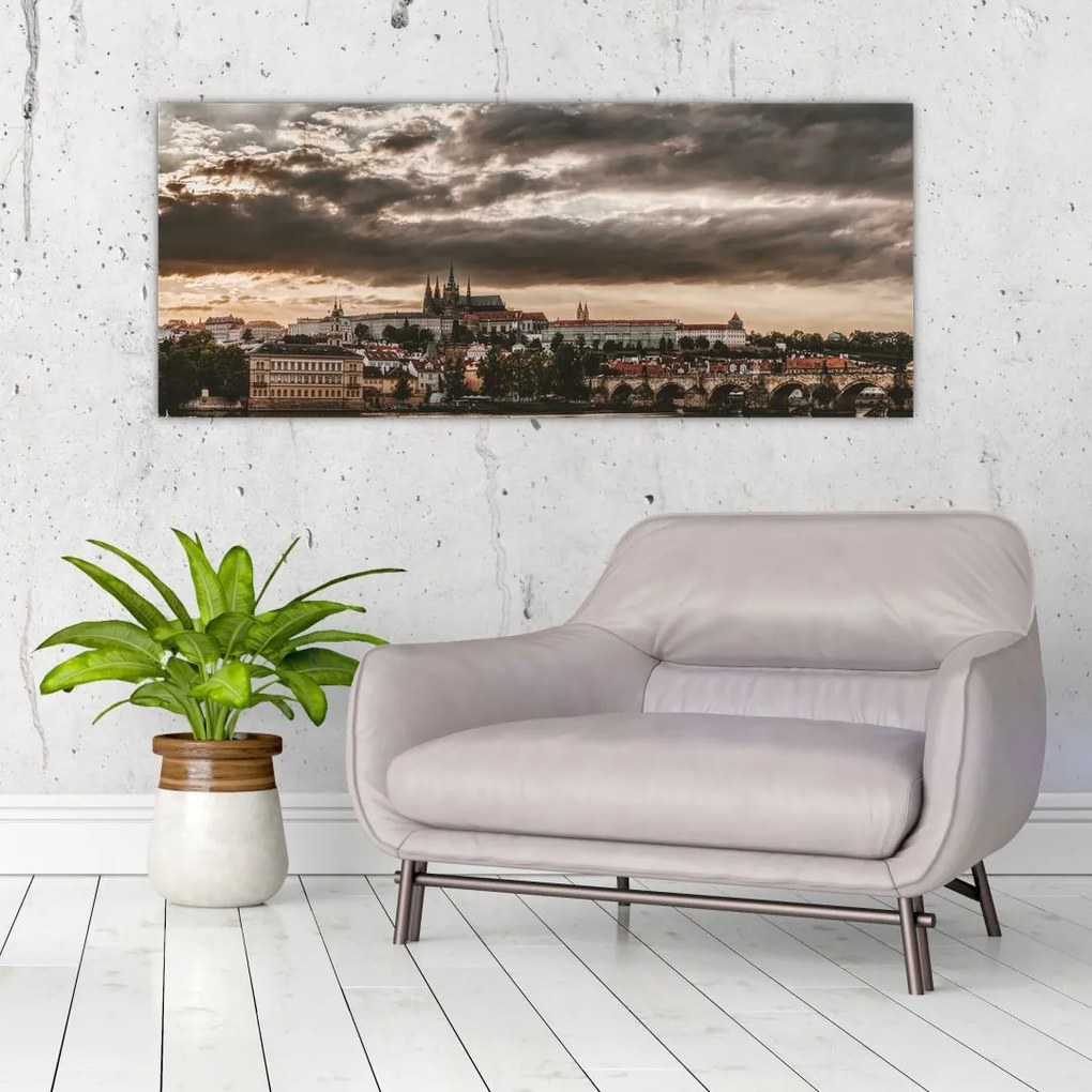 Tablou Castelului Praga în amurg (120x50 cm)