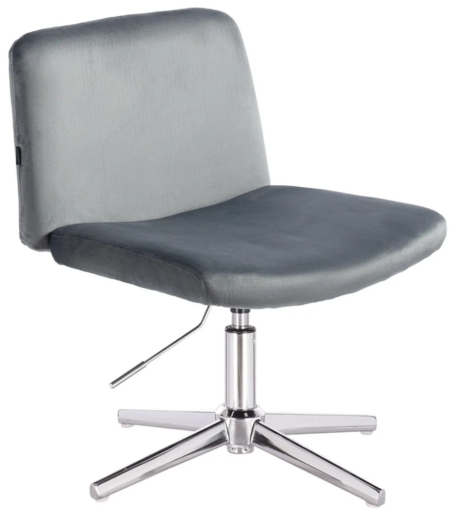 HR150CROSS Scaun Grafit din Catifea cu Bază Cromata