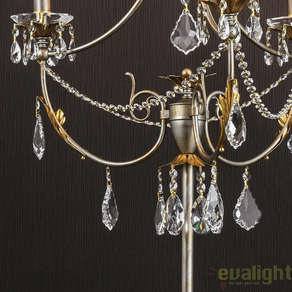 Lampadar LUX super elegant cristal cu 3 brate Miramare STL 12-1150/3 silber-goldOR