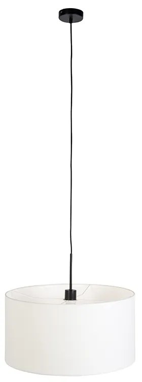 Lampă modernă cu pandantiv neagră cu abajur alb 50 cm - Combi 1
