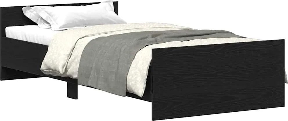 vidaXL Cadru de pat fără saltea Stejar negru 90x200 cm Lemn prelucrat