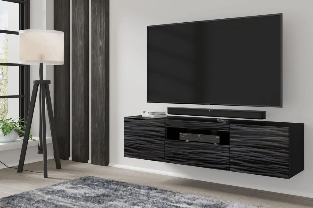 Masă TV Aurora 150 (sahara Negru) (cu iluminat LED). 1124867