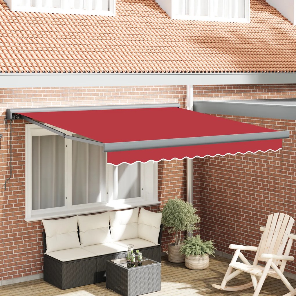 vidaXL Cortina Retractabilă Roșu 300 x 250 cm Material textil, Metal
