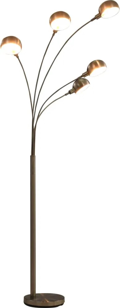 vidaXL Lampă de podea, argintiu, 200 cm, 5 x E14