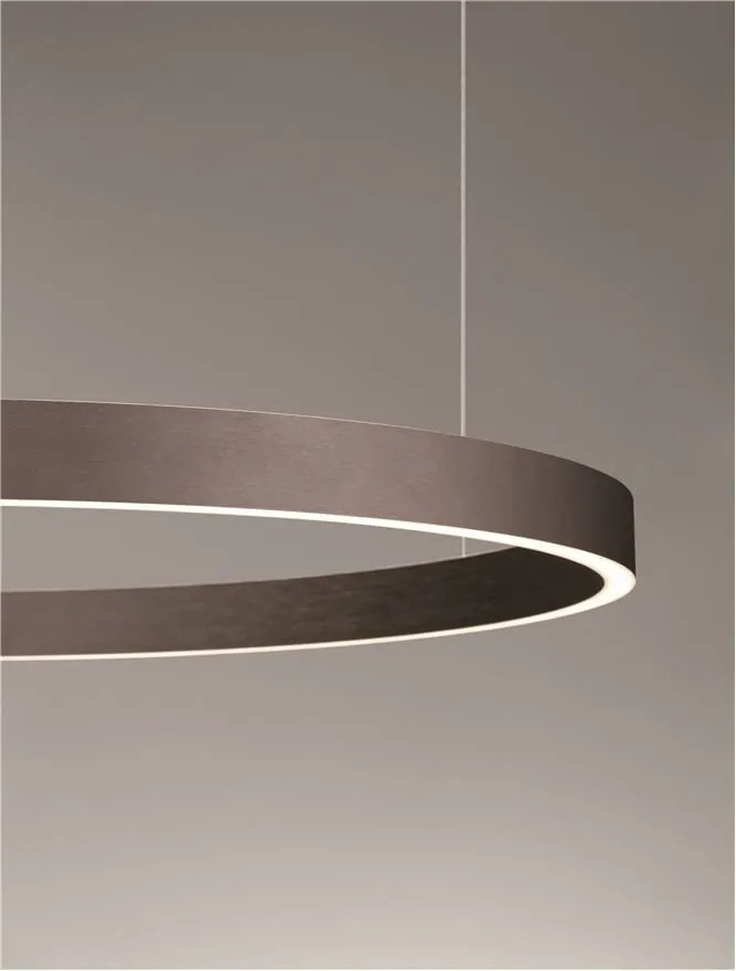 Lustra LED circulara ELOWEN 80cm, maro