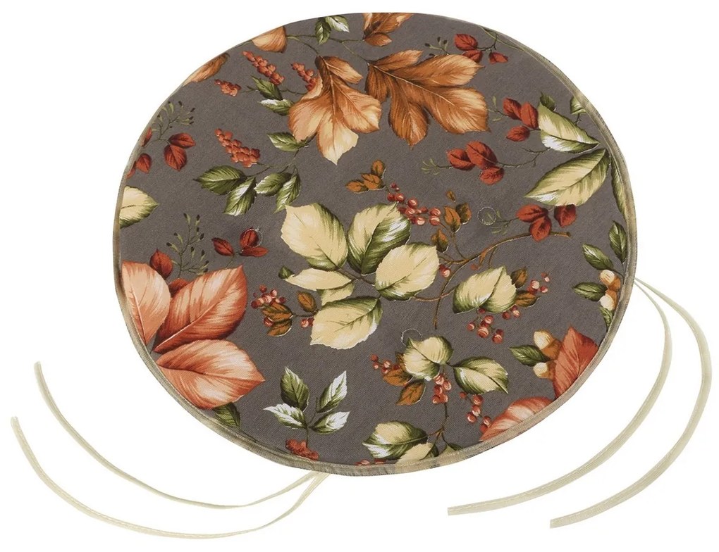 Pernă de scaun rotundă Ema Frunze, 40 cm