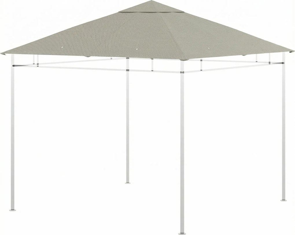 Outsunny Pânză de schimb pentru pavilion tonelă cort acoperiş de înlocuire gazebo de grădină poliester 180 g/m² 3 x 3 m gri | Aosom Romania