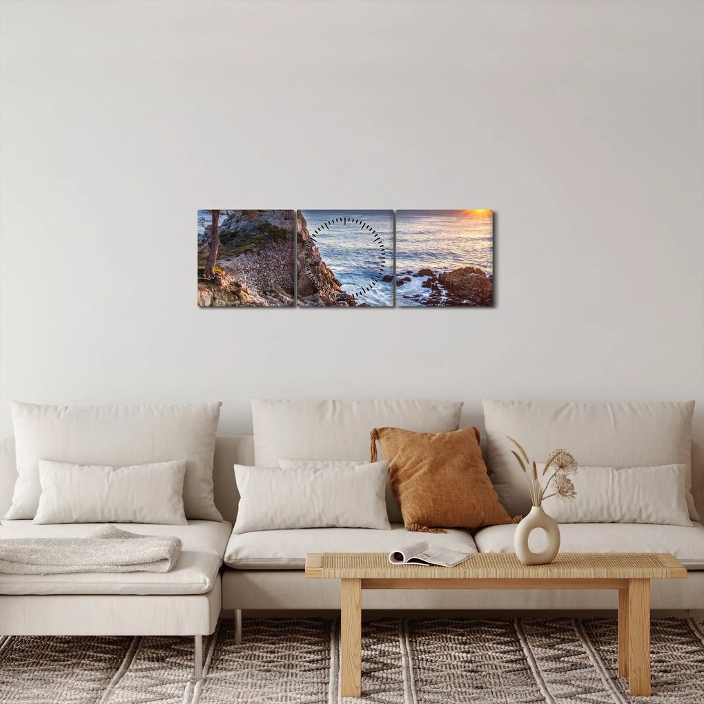 Tablou - Malul pacfic (cu ceas) (90x30 cm)