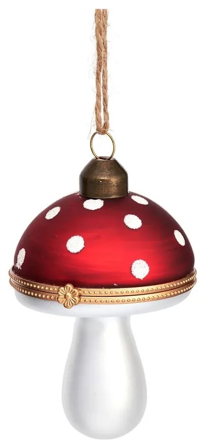 Ornament de Crăciun lucrat manual din sticlă 9 cm Mushroom – Sass &amp; Belle