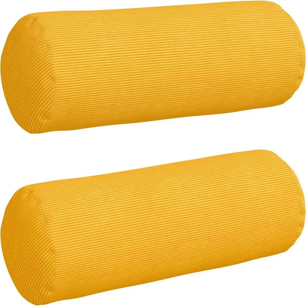 vidaXL Perne Bolster 2 pcs Galben Deschis Ø 25 x 70 cm
