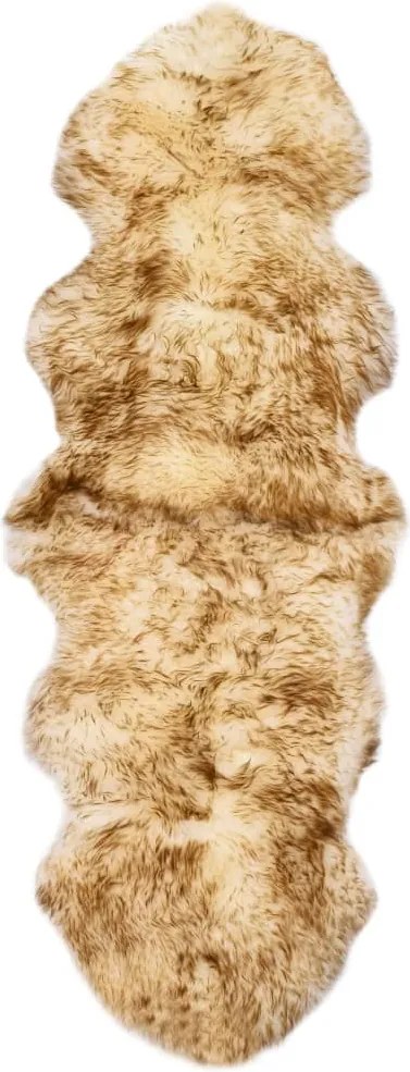 vidaXL Covor din piele de oaie, maro melanj, 60 x 180 cm