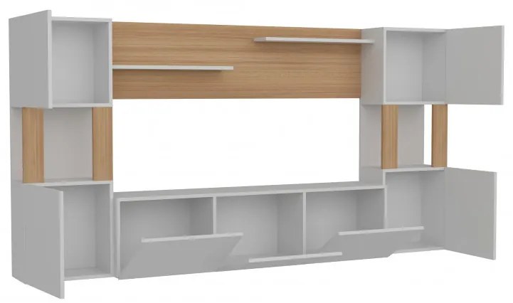 Ansamblu Comoda TV Lore Alb-Teak