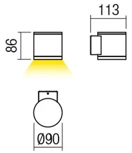 Redo 9596 - Aplică LED de exterior ETA, 6W, 230V, 3000K, IP54, maro