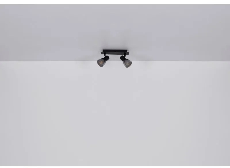 Aplica de perete / tavan cu 2 spoturi directionabile design modern CLAUDE negru, maro