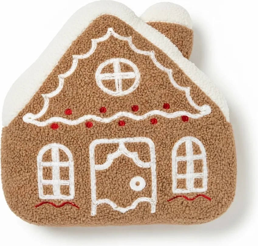 Perna decorativa GINGERBREAD HOUSE 40x40 cm, maro