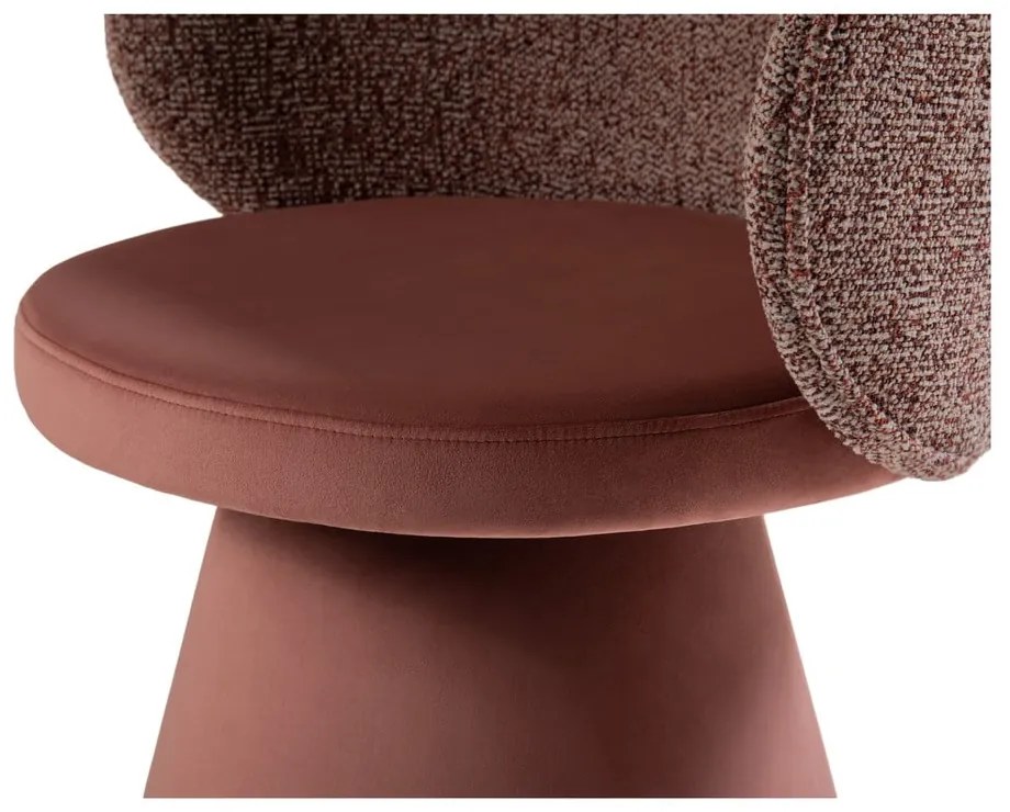 Fotoliu roz cu tapițerie din catifea Inez – Micadoni