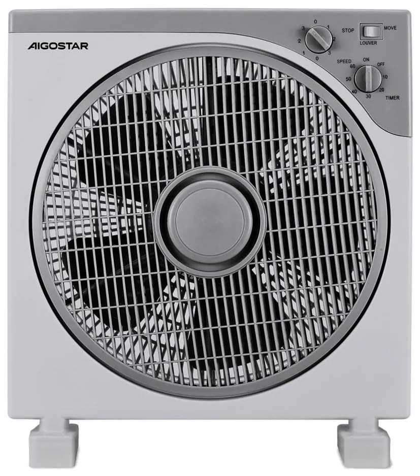 Aigostar - Ventilator de podea 35W/230V d. 30 cm alb/gri