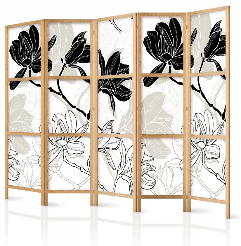 Paravan japonez - Black and White Flowers II