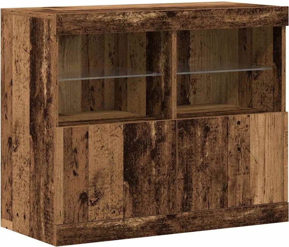 vidaXL Bufet LED Maro 81 x 37 x 66,5 cm Lemn compozit