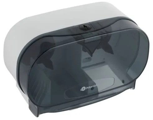 Dozator pentru 2 role de hartie igienica fara tub Merida, alb/negru
