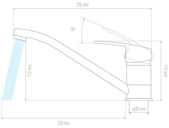 Baterie de chiuvetă ALVEUS 1130435 NINA 13,5 cm bej
