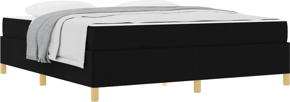 vidaXL Cadru de pat cu saltea Negru 180 x 200 cm țesătură