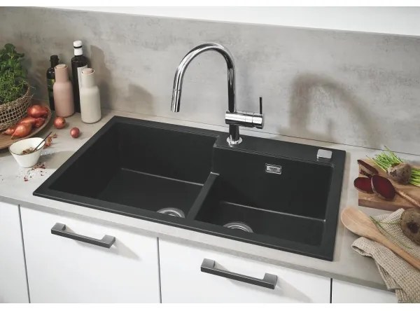 GROHE 31649AP0 - Chiuvetă K500, 860 × 500 mm, din granit, neagră
