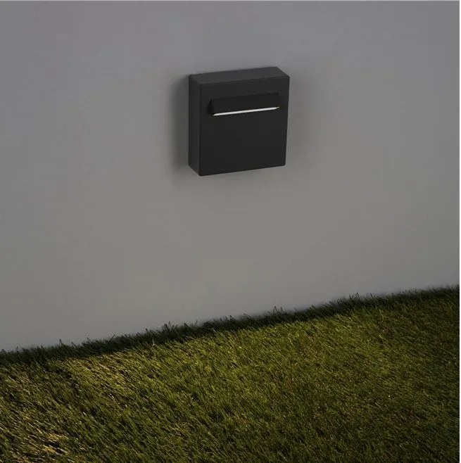 Spot aplicat exterior LED 3000K, IP65 RECTO gri inchis