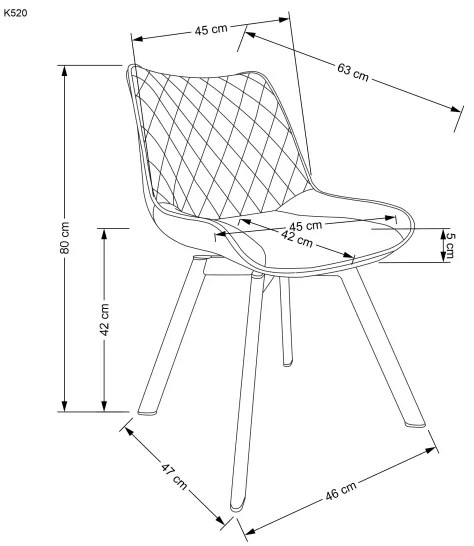 Scaun de dining OMBRA, 1 buc., negru