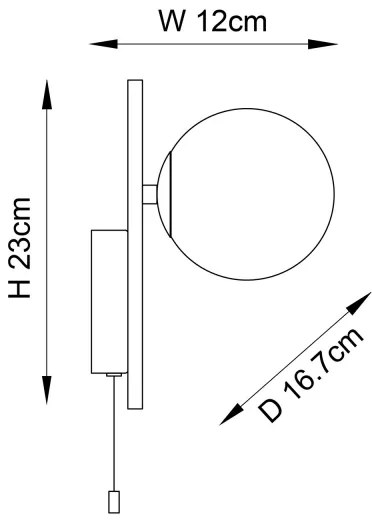 Aplică de perete pentru baie SPA Endon 94080, 1xG9/3W/230V, IP44, crom lucios